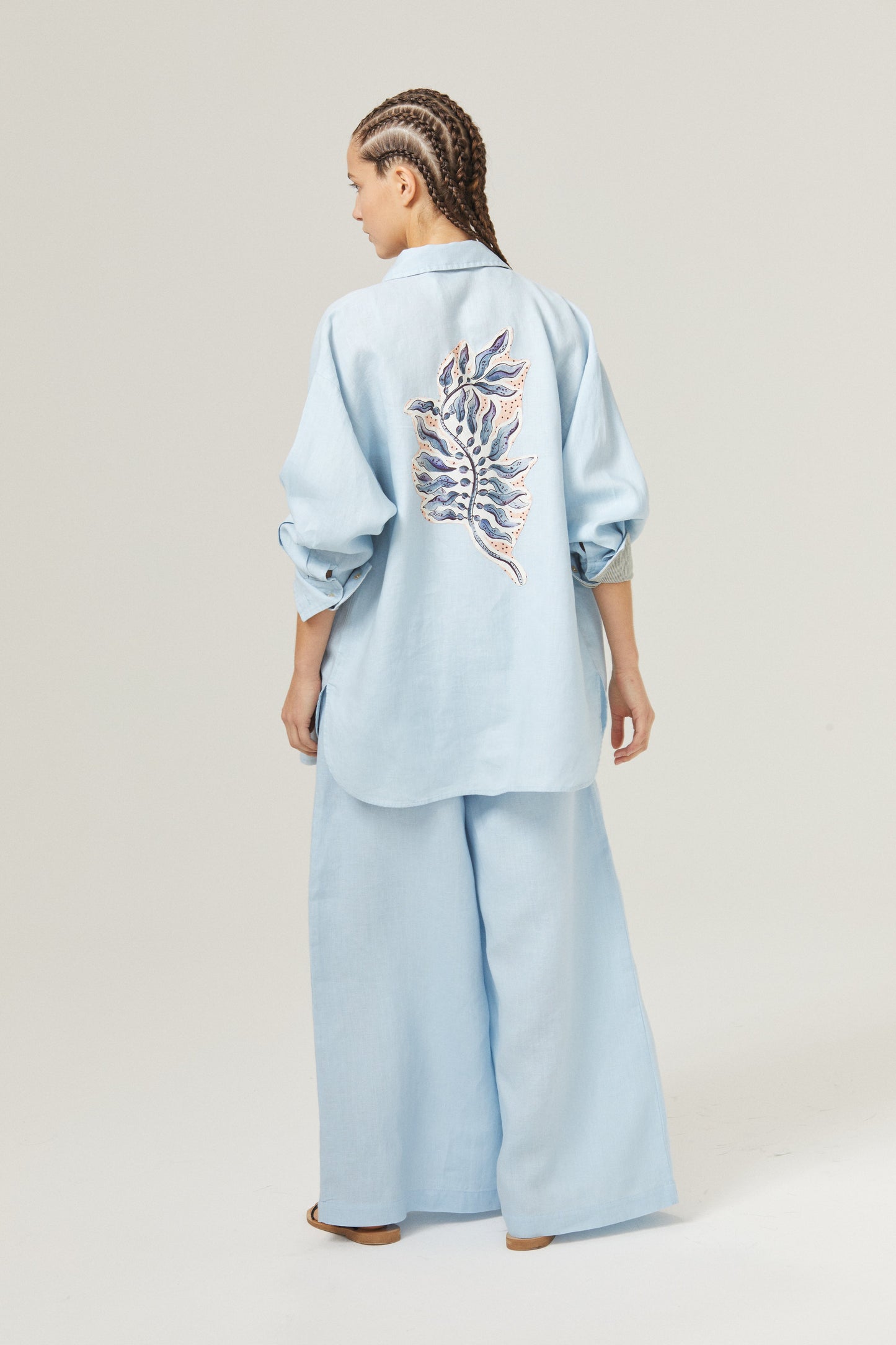 Cape Linen Pants - Sky Blue