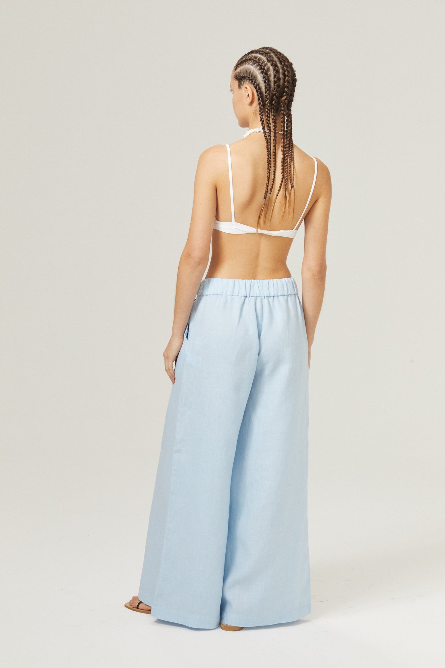 Cape Linen Pants - Sky Blue