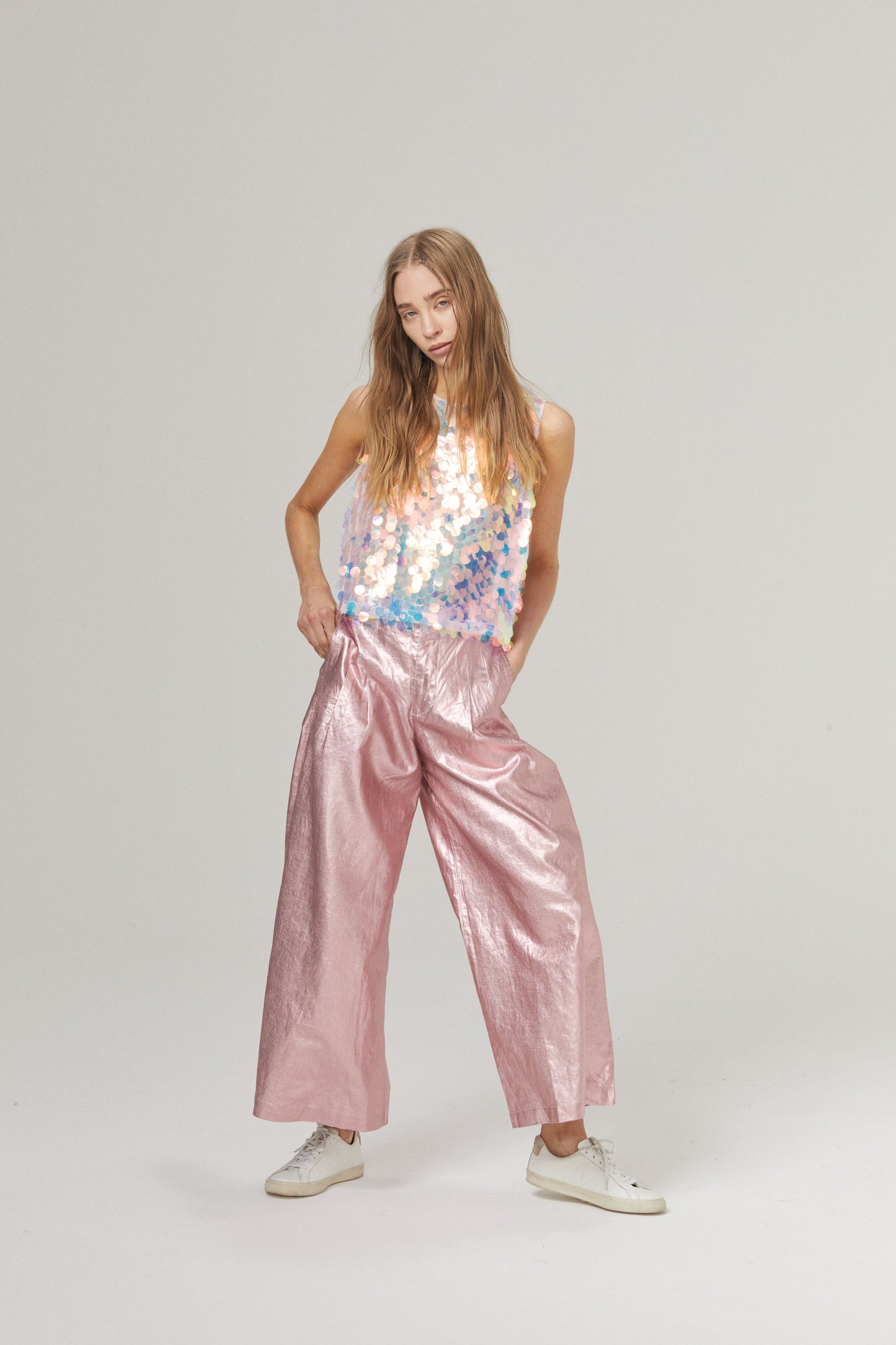 Mermaid Sequin Top - Aqua Big