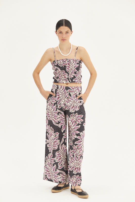 Culotte Linen Pants - Lavender Sky