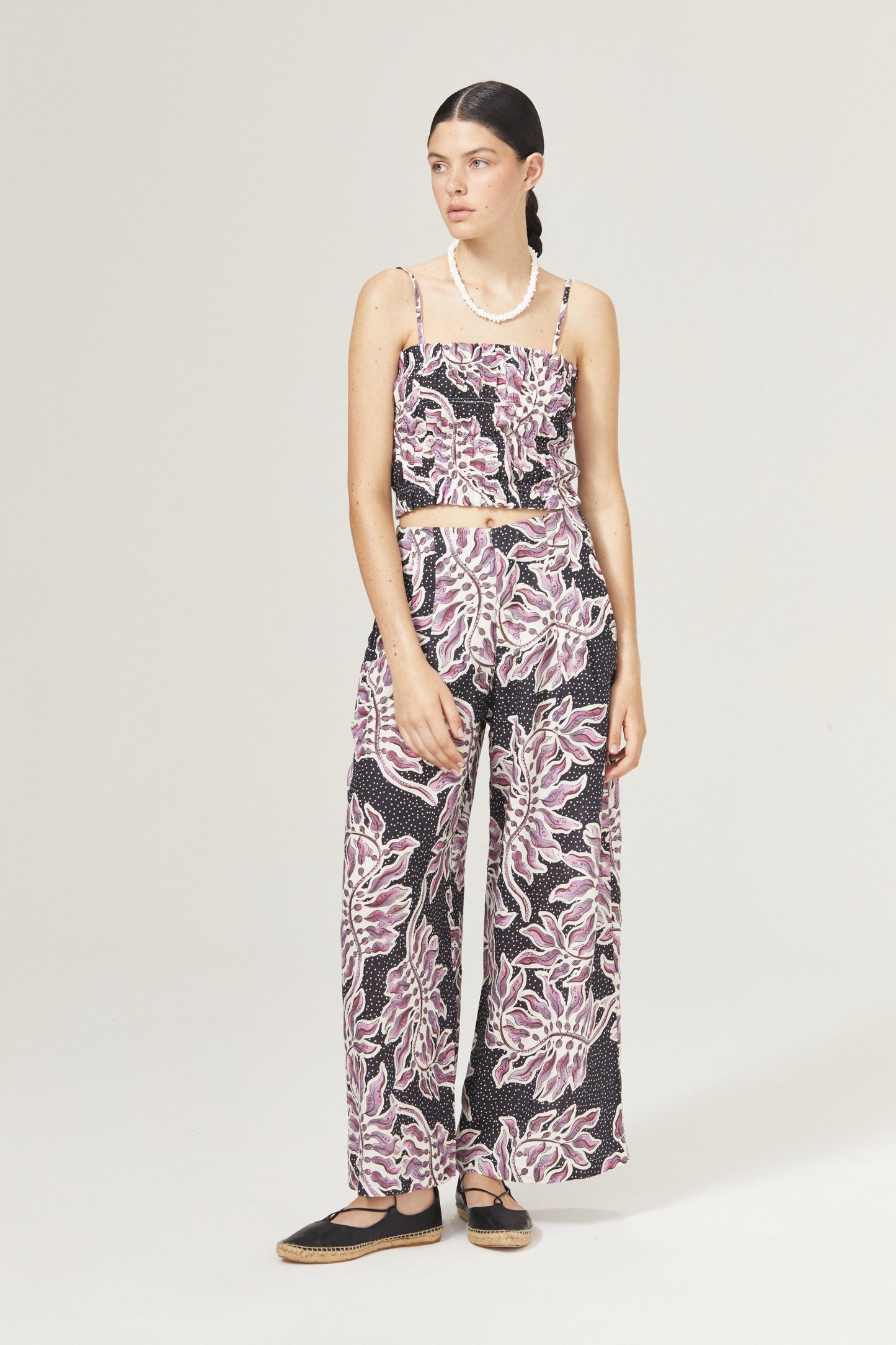 Culotte Linen Pants - Lavender Sky