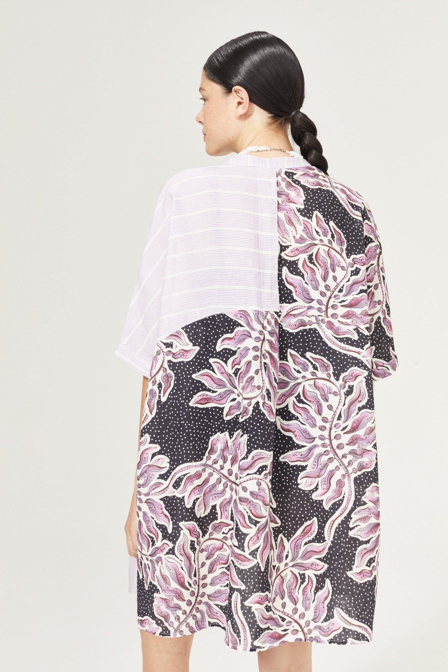 Lighthouse Linen Shirt Dress - Lavender Sky and Lilac Love