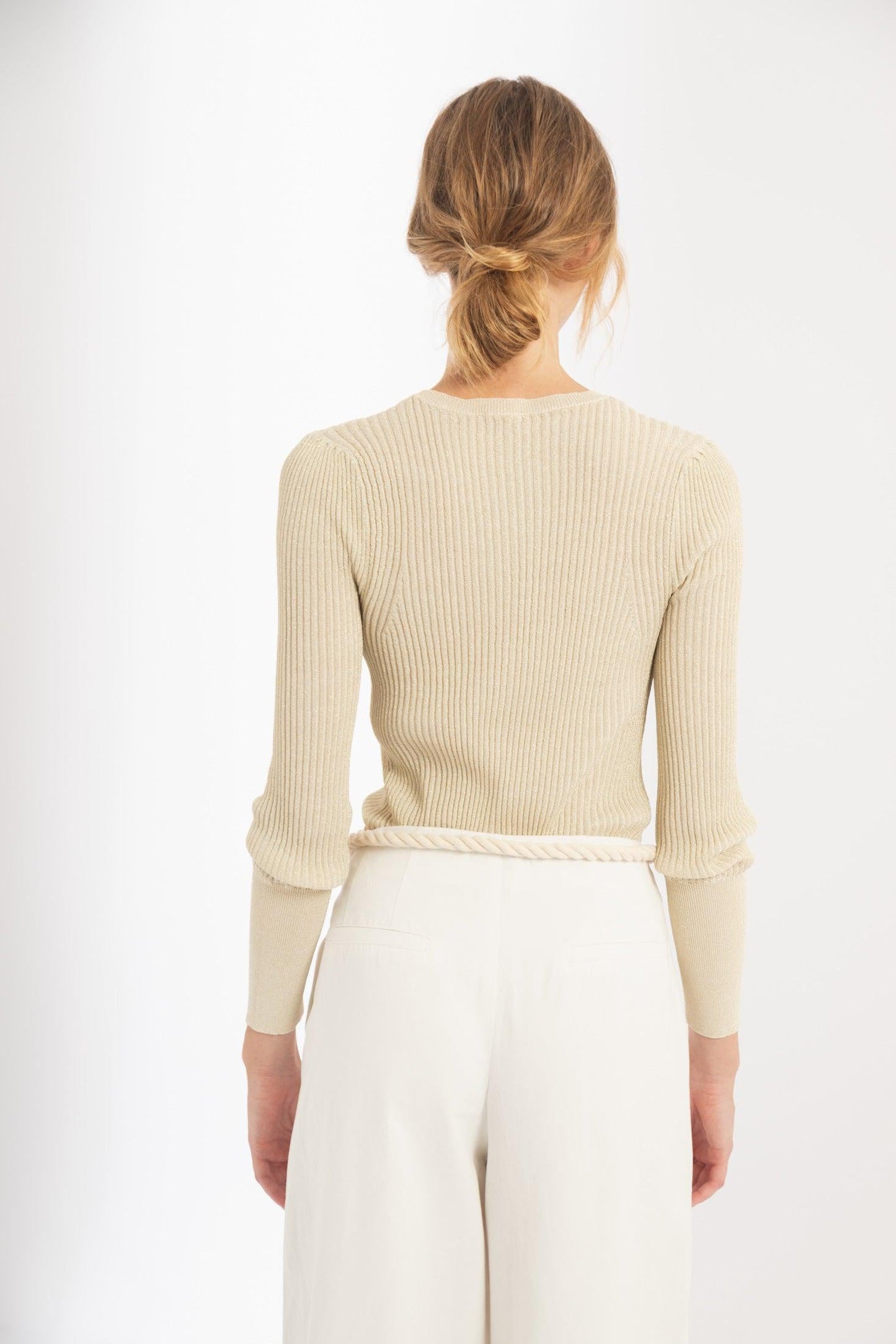 Vail Lurex Knitted Top - Gold
