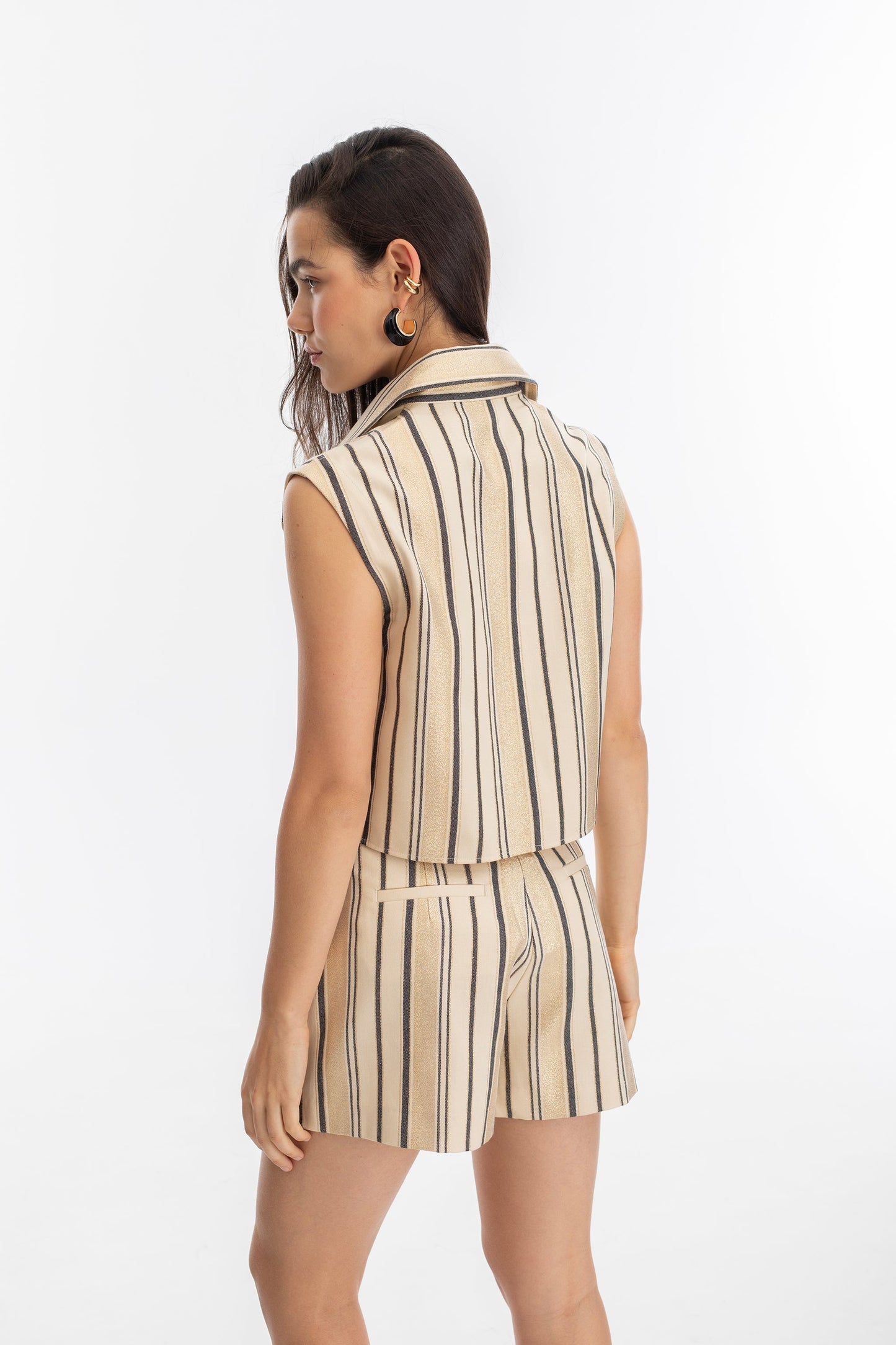 Sydney Jacquard Shorts - Gold Stripes