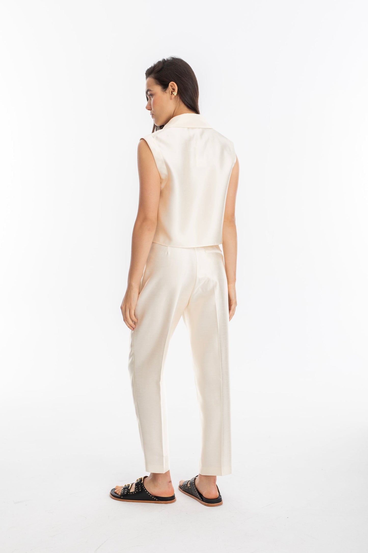 Rome Taffeta Pants - Off-White