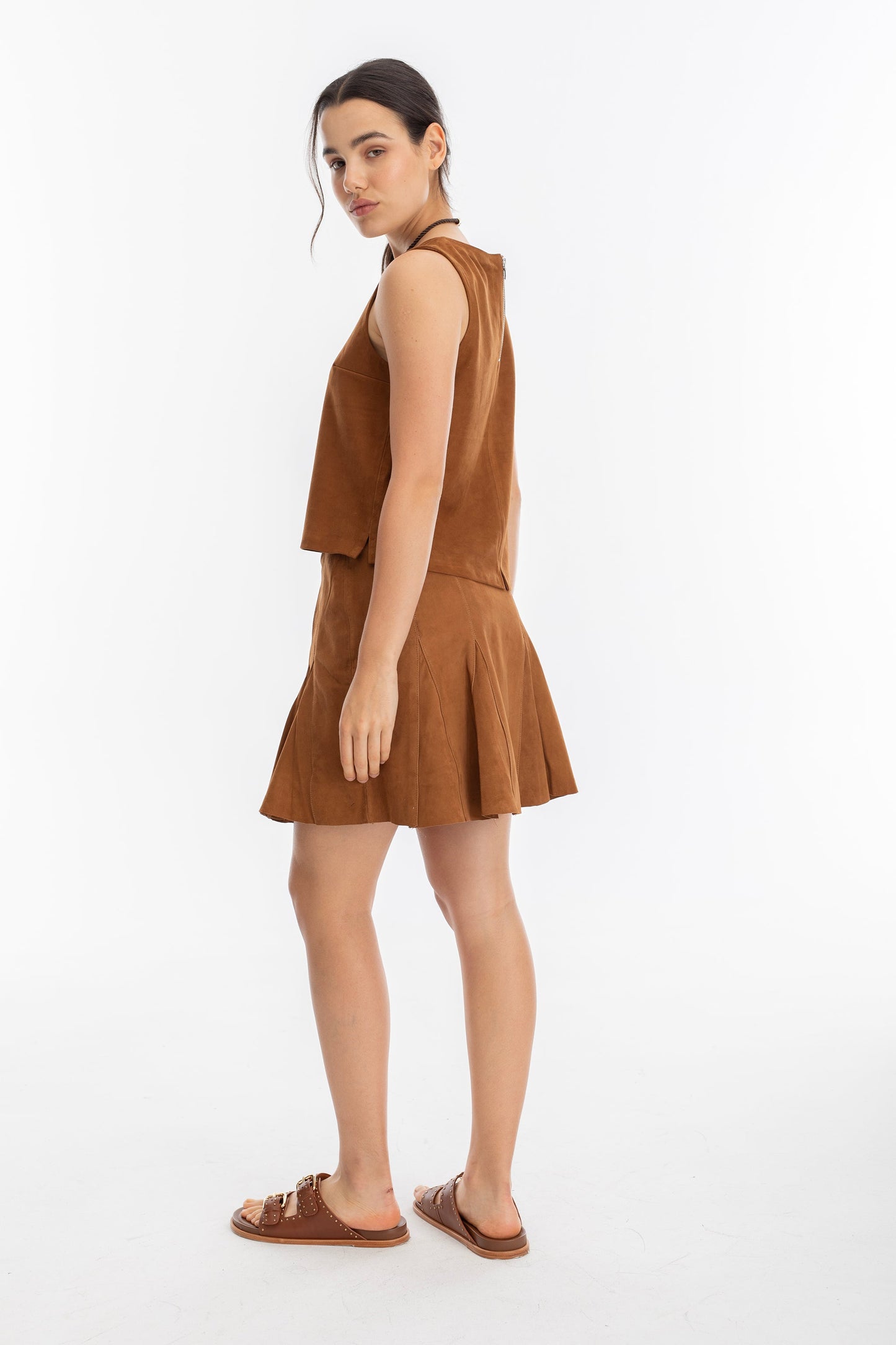 Vermont Suede Top - Tan