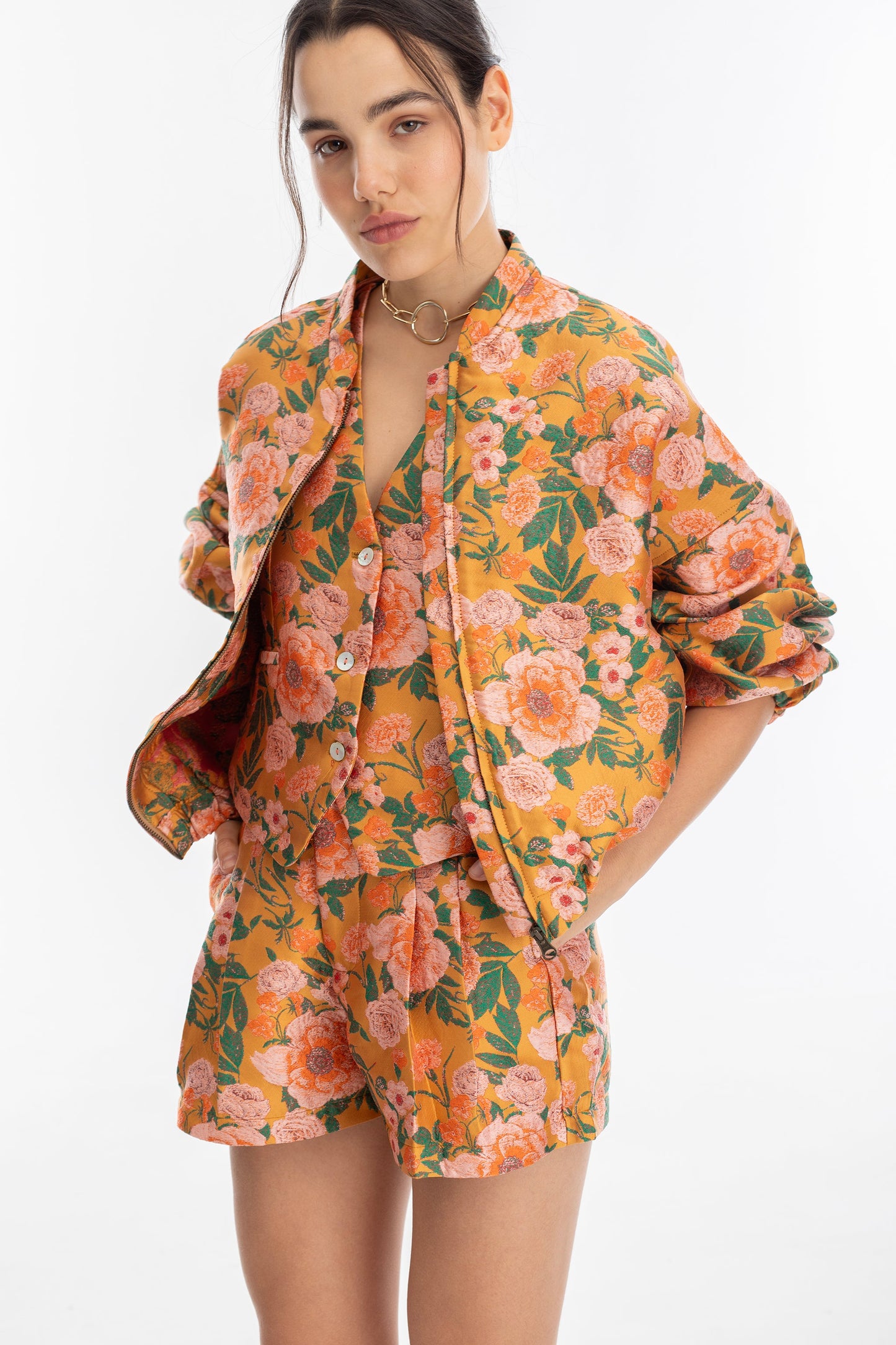 Frida Brocade Shorts - Royal Brocade