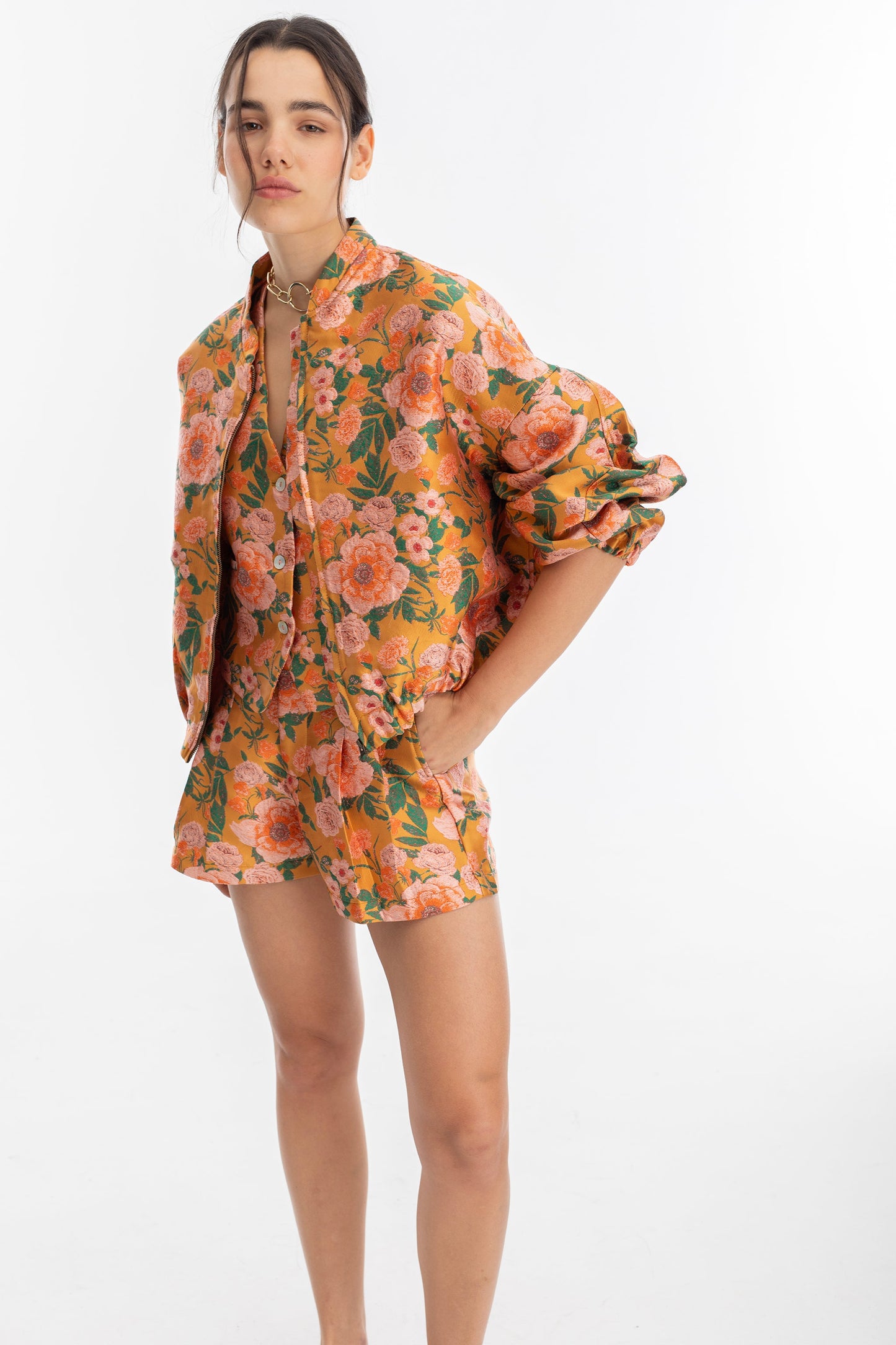 Frida Brocade Shorts - Royal Brocade