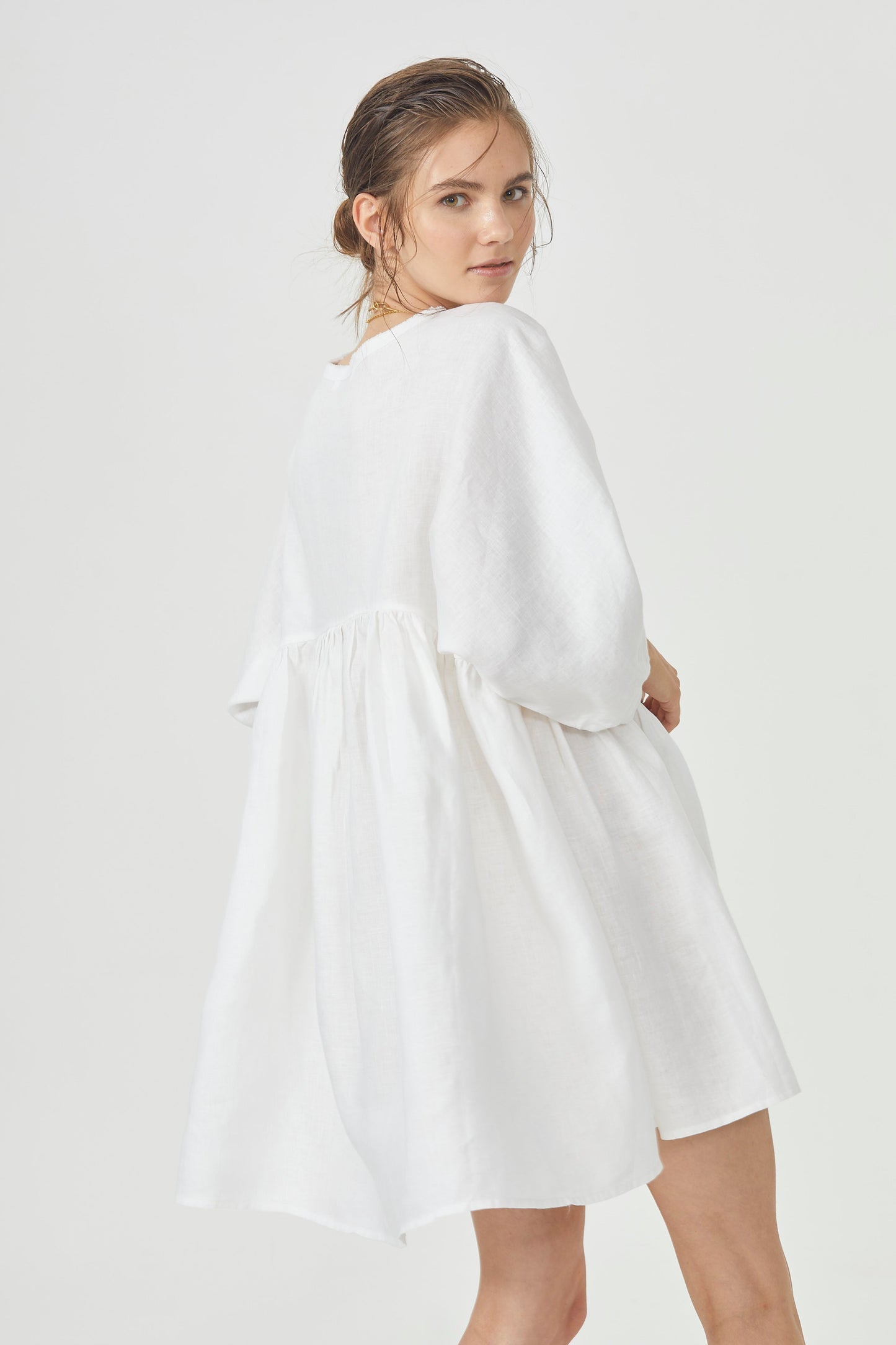 Alcala Linen Dress - White
