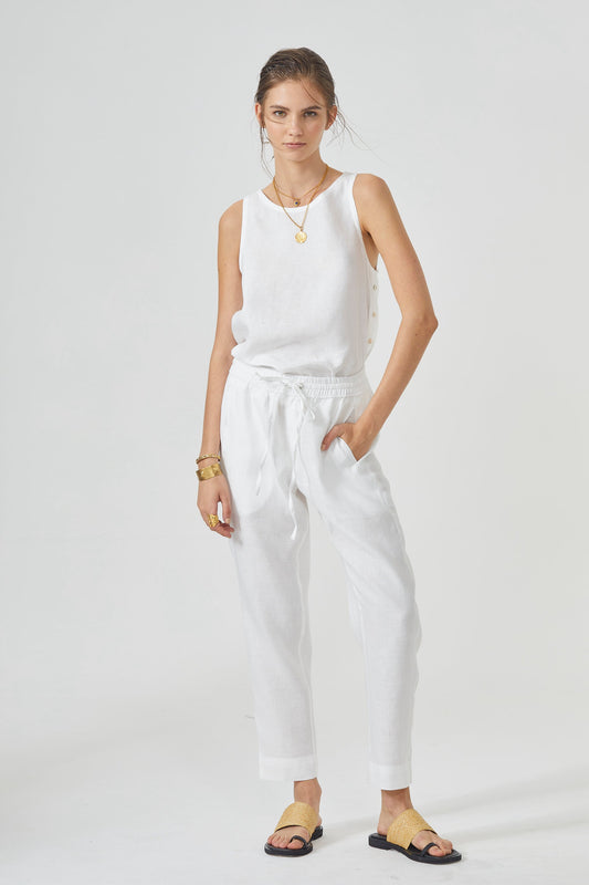Lotus Linen Pants - Off-White