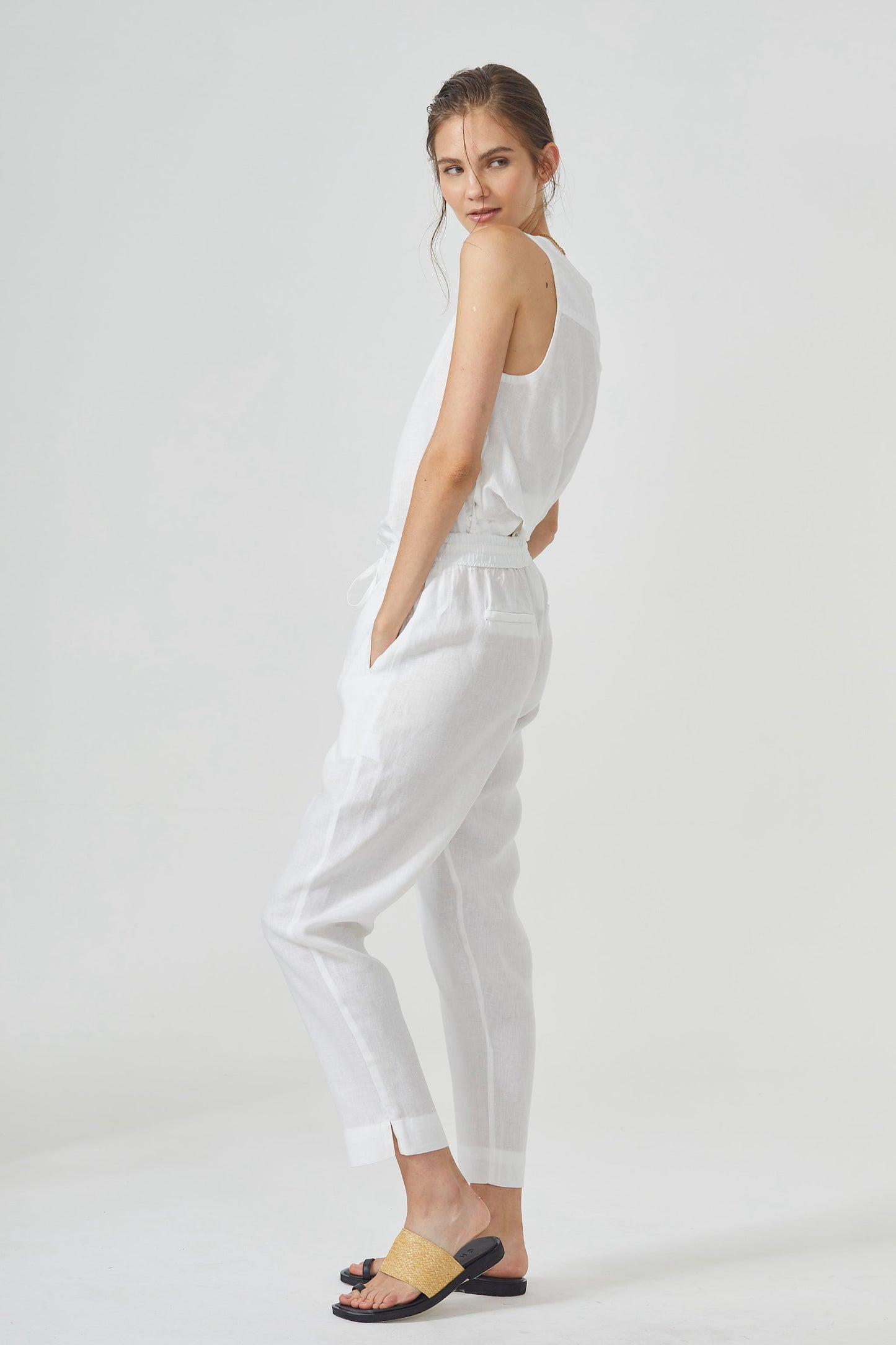 Lotus Linen Pants - Off-White