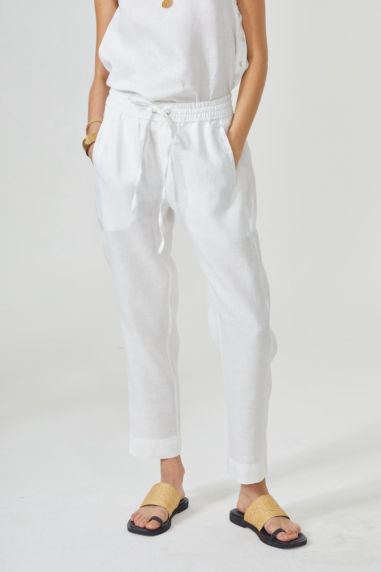 Lotus Linen Pants - Off-White