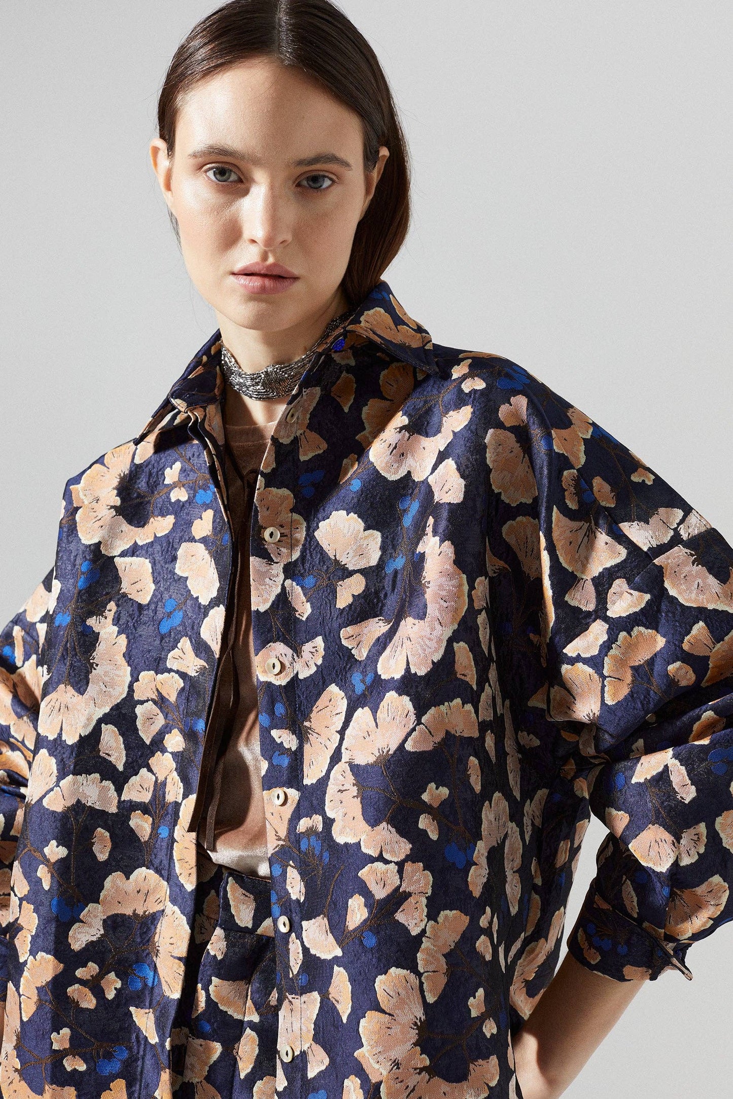 Kami Brocade Shirt - Ginkgo