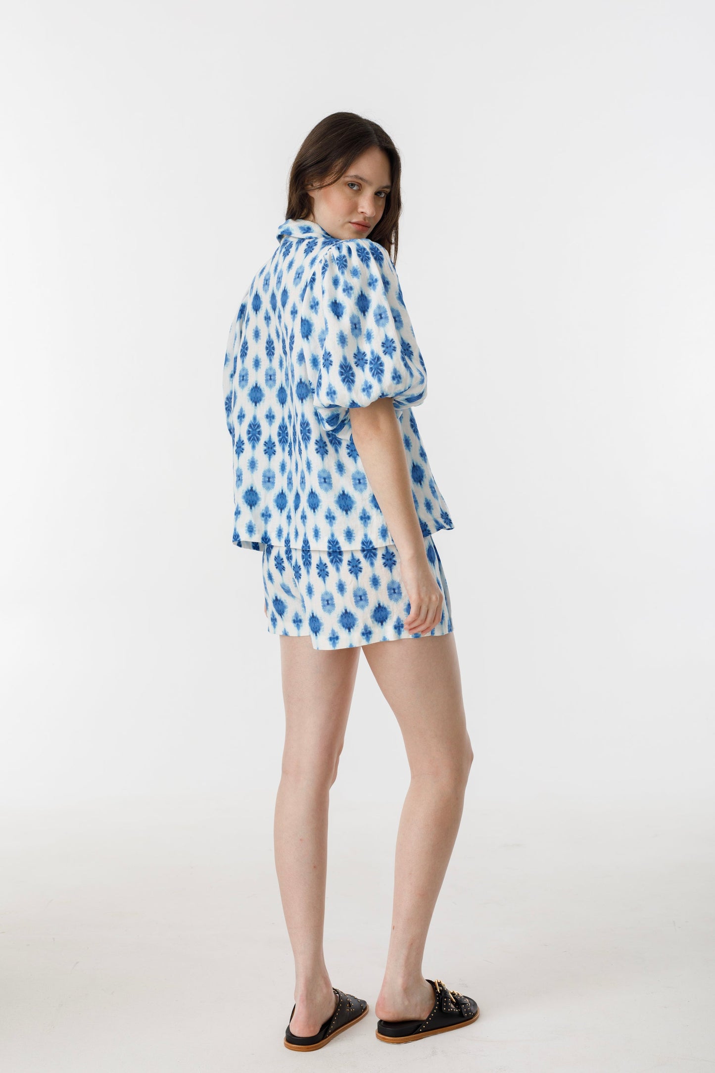 Angel Linen Shirt - Hamptons Print