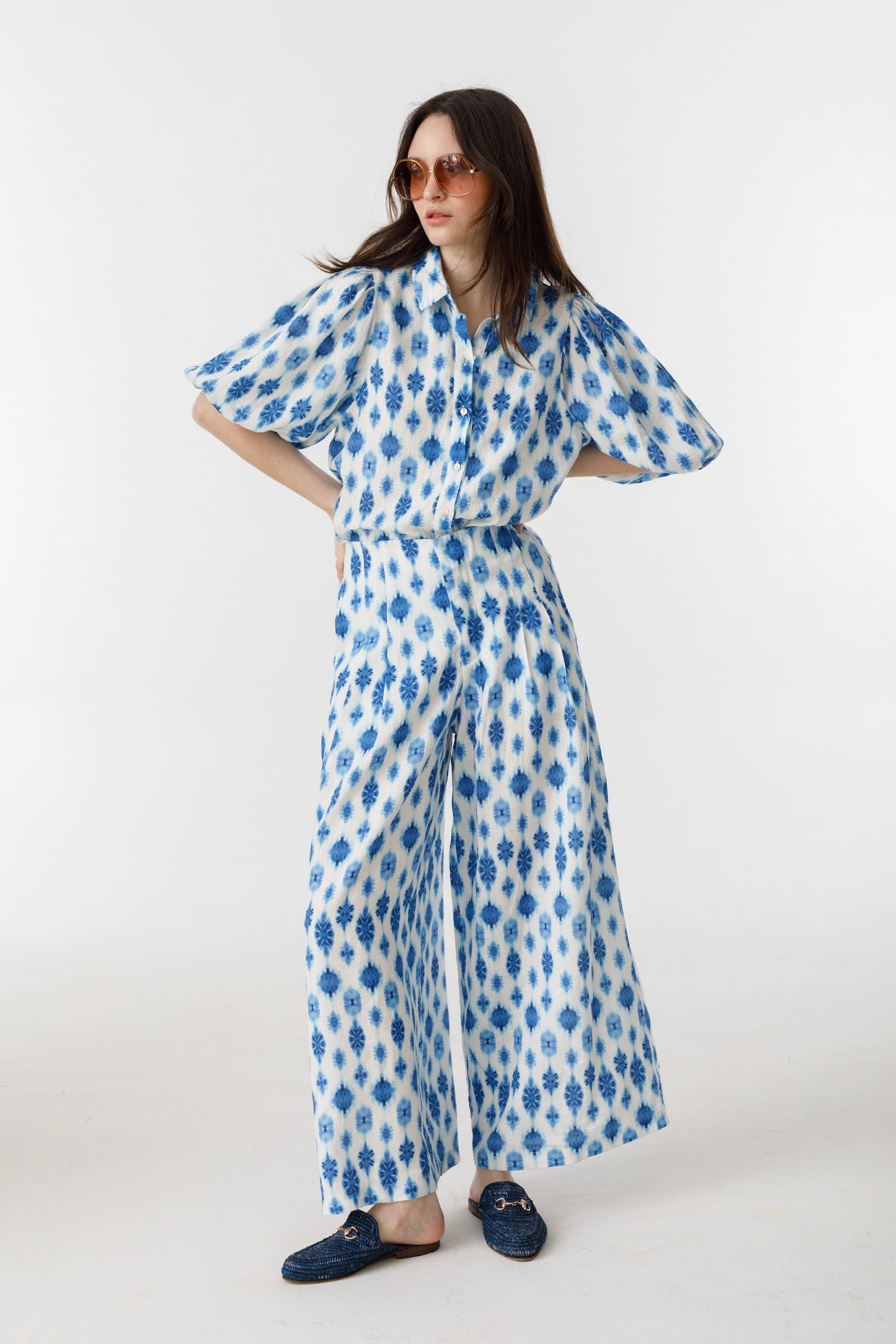 Angel Linen Shirt - Hamptons Print