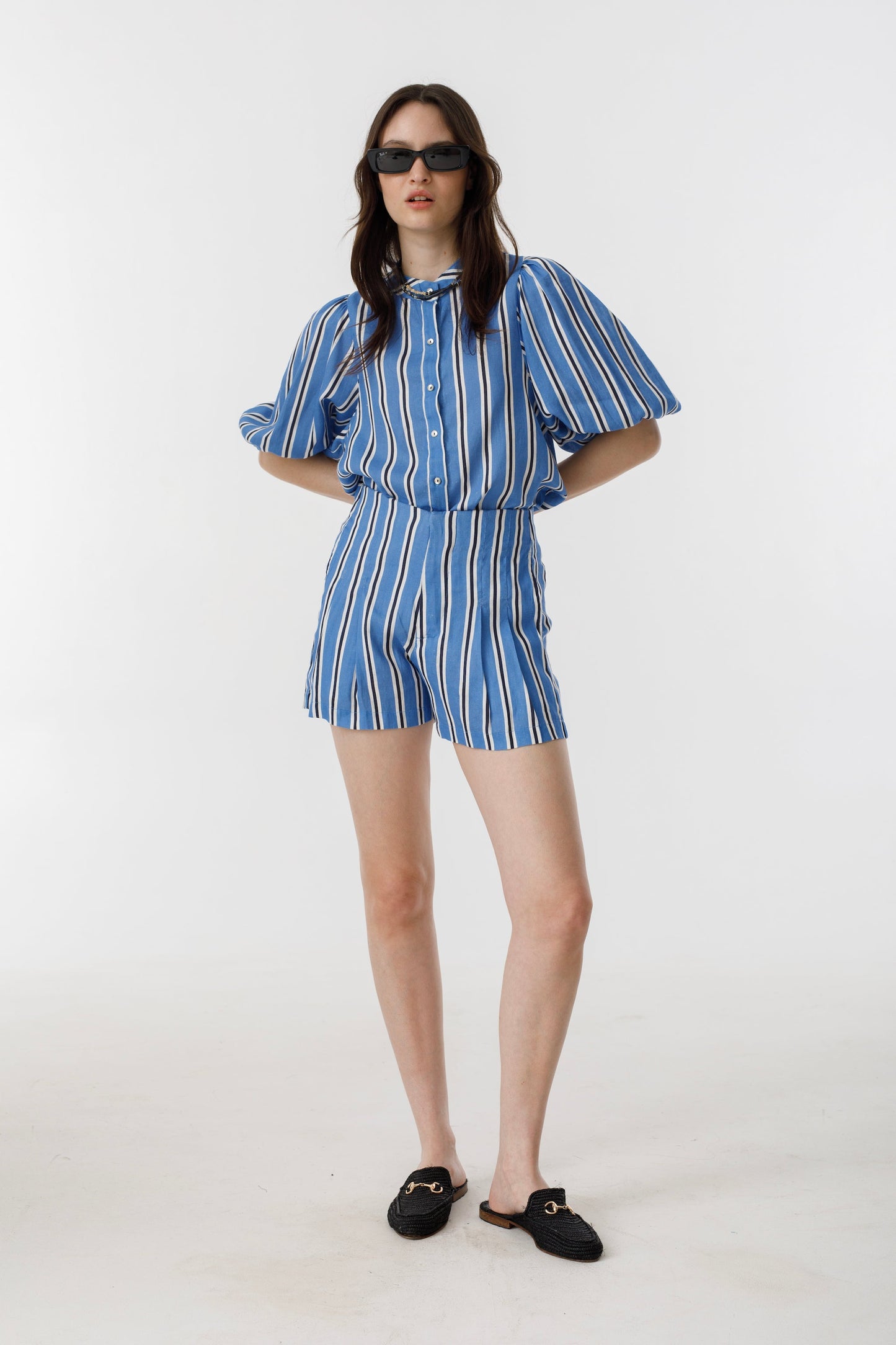 Bubble Linen Shirt - Blue Ivy Stripes
