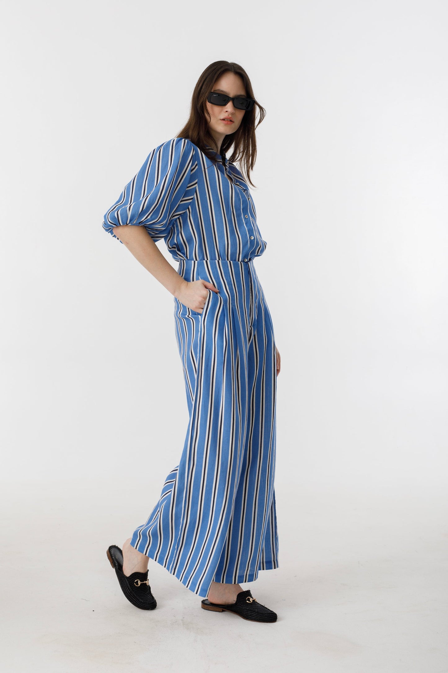 Bubble Linen Shirt - Blue Ivy Stripes