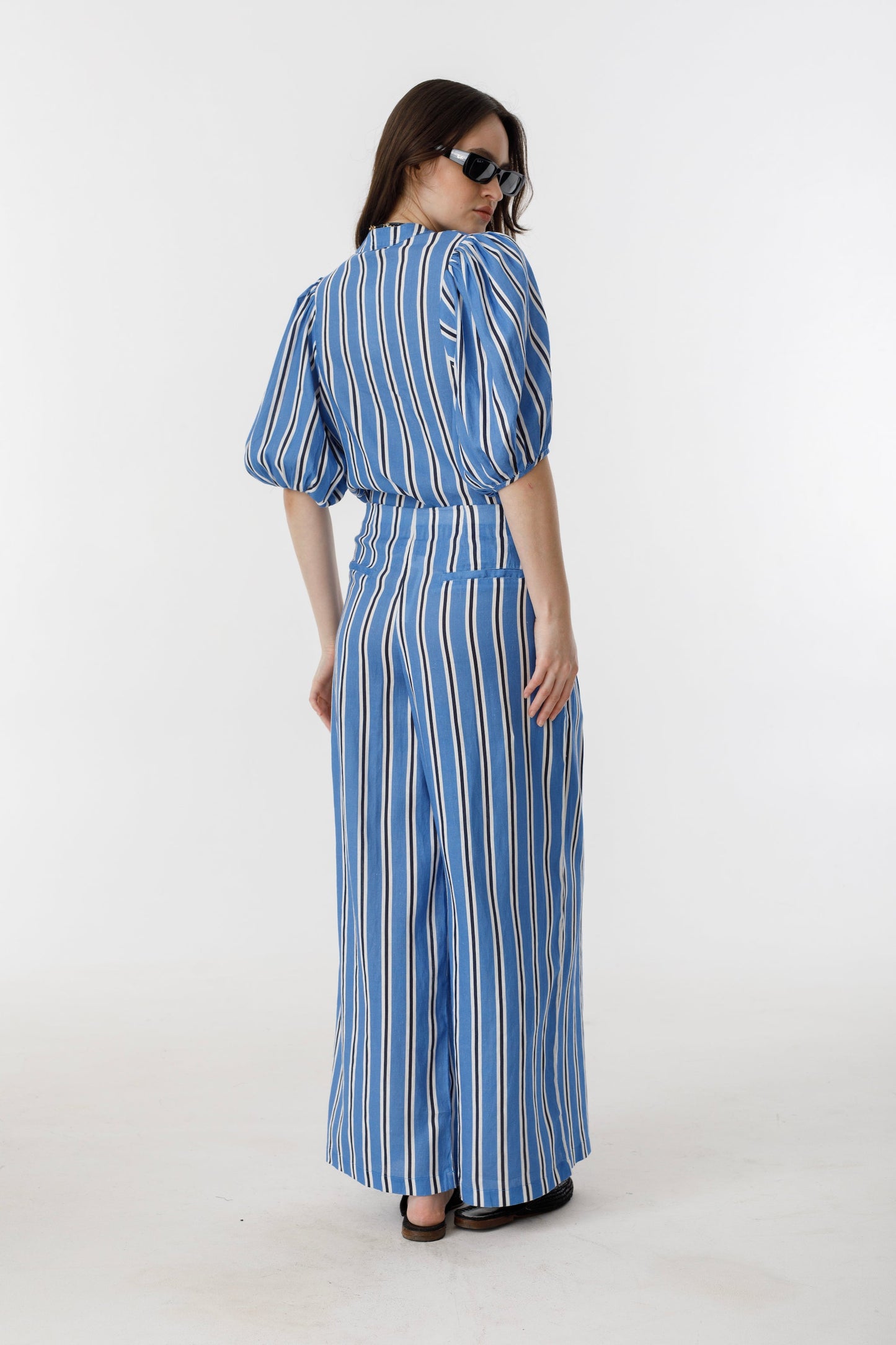 Bubble Linen Shirt - Blue Ivy Stripes