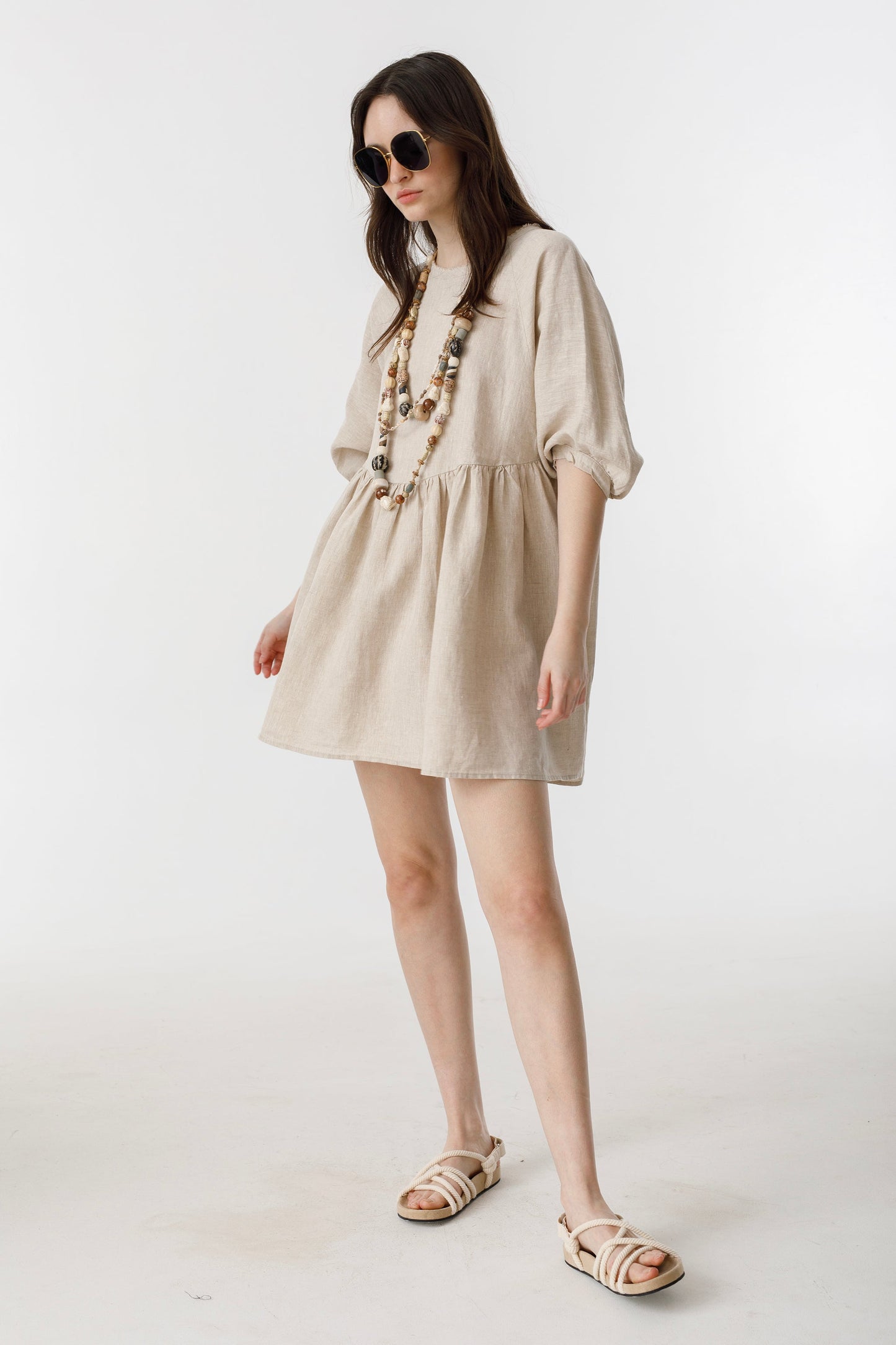 Alcala Linen Dress - Natural