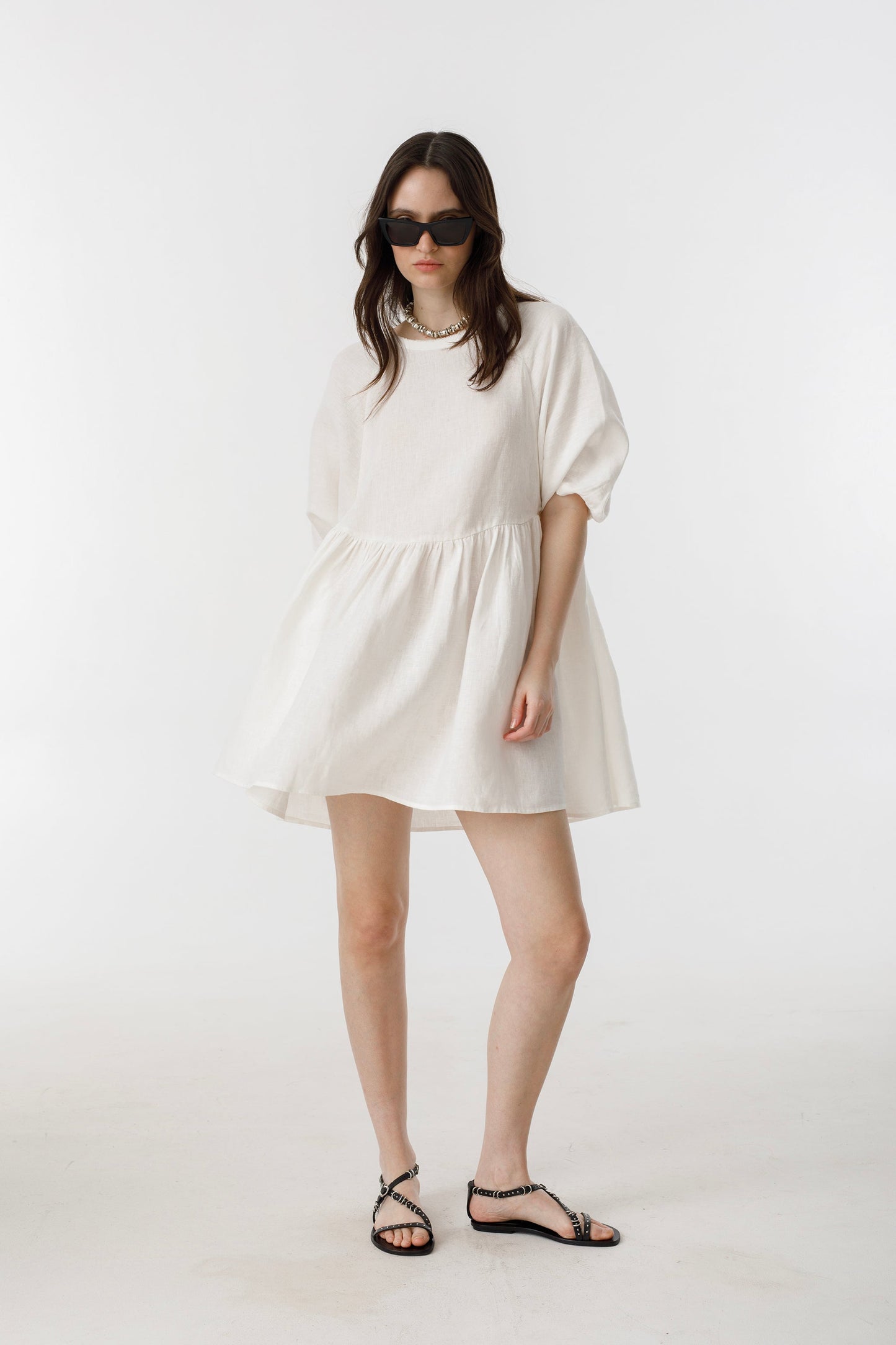 Alcala Linen Dress - White