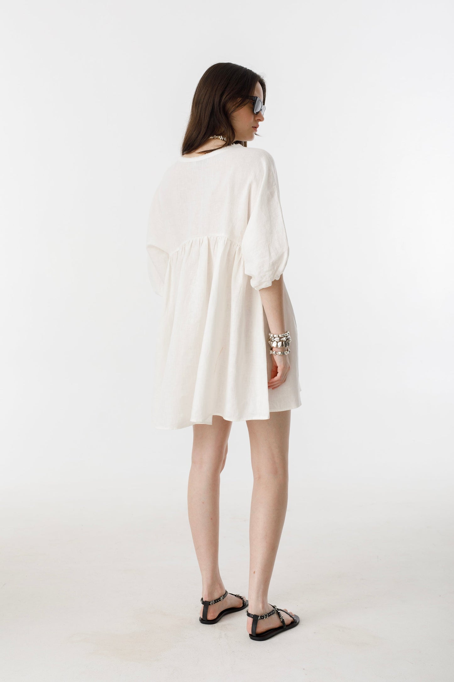 Alcala Linen Dress - White
